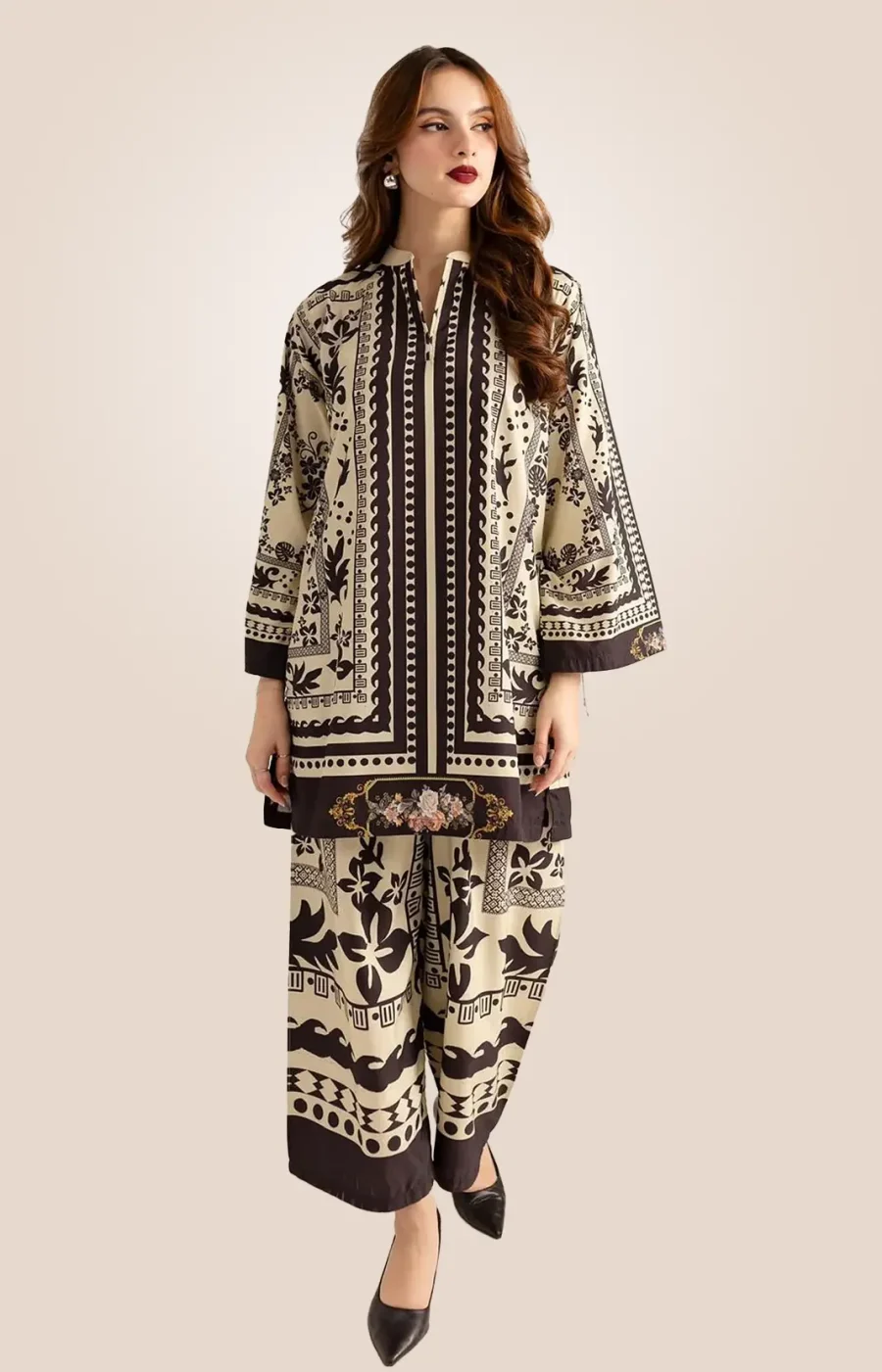 Tribal Accent Printed Co-Ord Set 112 | Women’s 2-Piece Suit