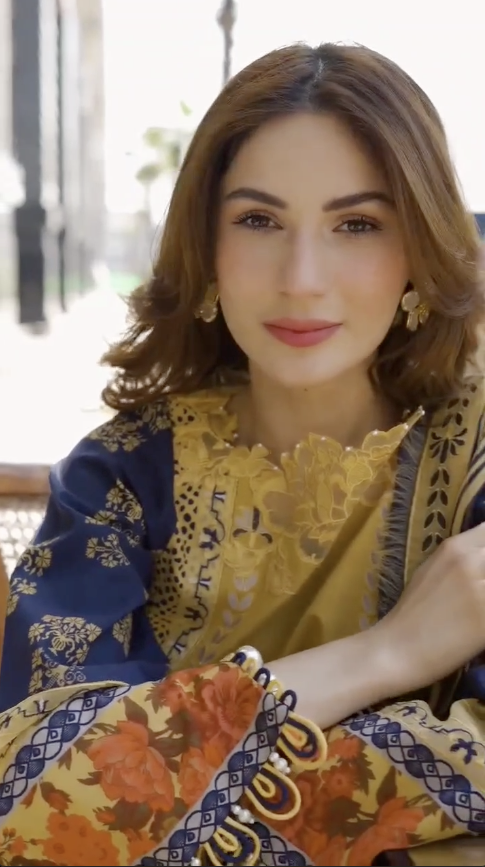 Combination Lawn CC5-28 | Yellow & Navy 3-Piece Embroidered Lawn Suit with Chiffon Dupatta