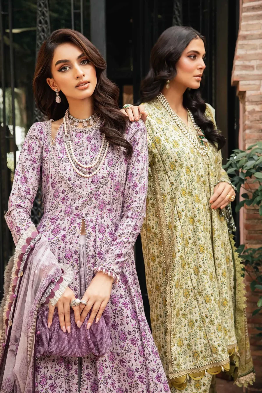 Lilac 3-Piece Unstitched Printed Lawn Suit with Embroidered Organza Lace & Chiffon Dupatta | MPT-2207-B